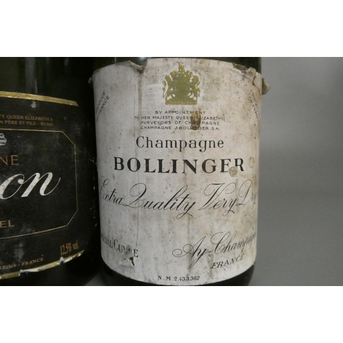 230 - 2 bottles of late 1970s champagne, comprising Bollinger extra quality very dry and a Lanson black la... 