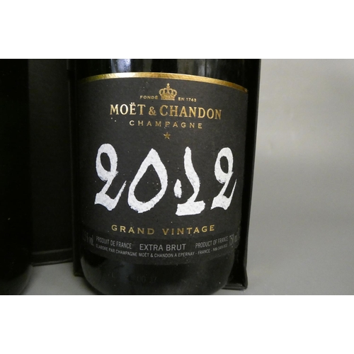 244 - 2 bottles of vintage champagne, comprising 1 2012 Moet & Chandon grand vintage and 1 2008 Veuve Clic... 