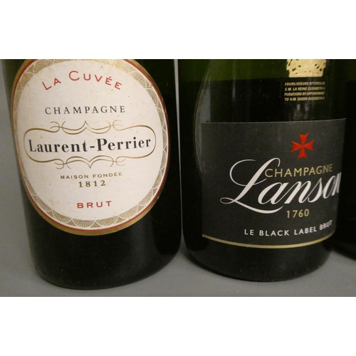 245 - 6 bottles of champagne, comprising 2 Lanson le Black Label Brut, 1 Moet & Chandon Imperial brut, 1 P... 