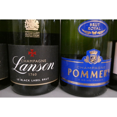 245 - 6 bottles of champagne, comprising 2 Lanson le Black Label Brut, 1 Moet & Chandon Imperial brut, 1 P... 