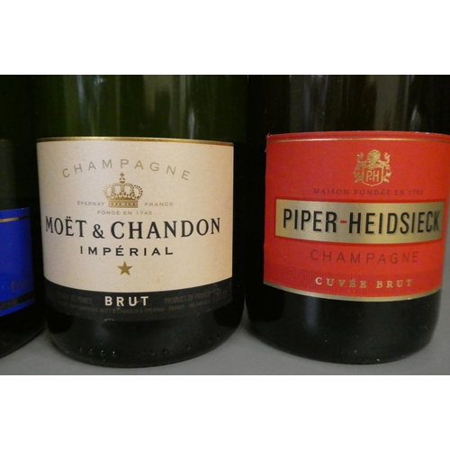 245 - 6 bottles of champagne, comprising 2 Lanson le Black Label Brut, 1 Moet & Chandon Imperial brut, 1 P... 