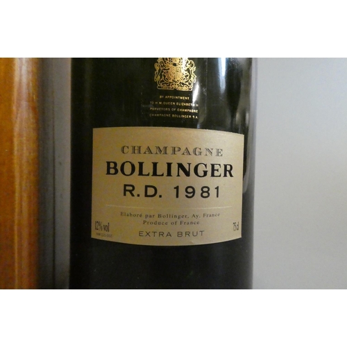 246 - 1 bottle Bollinger, R.D. 1981, extra brut champagne, wooden box (Est. plus 24% premium inc. VAT)