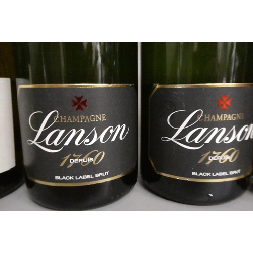 249 - 9 bottles sparkling wine, comprising 3 Marques del Norte vintage cava brut, 2 Lanson Black Label bru... 