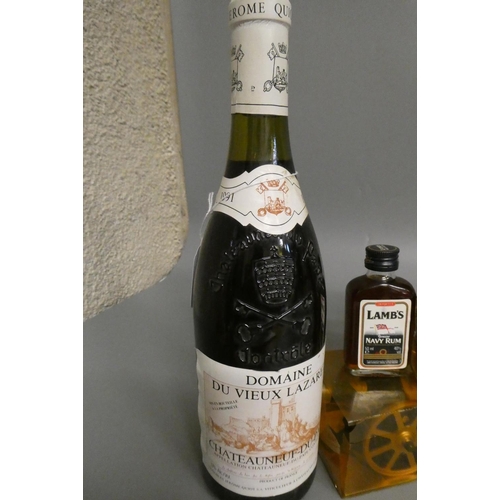 3 - 1 bottle of Chateauneuf-Du-Pape, 1991, Domaine Du Vieux Lazaret, together with a collection of 27 mi... 