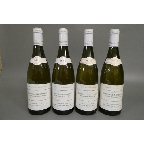 446 - 4 bottles Chassange-Montrachet, 2015, Les Champgains 1er cru, Domaine Michel Niellon (Est. plus 24% ... 