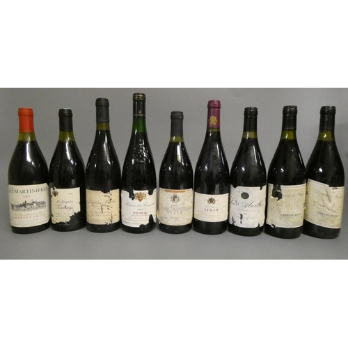 455 - 9 bottles of red Burgundy, comprising 2 1992 Domaine de Boissan, Cotes du Rhone, 1 1994 Les Bruyeres... 