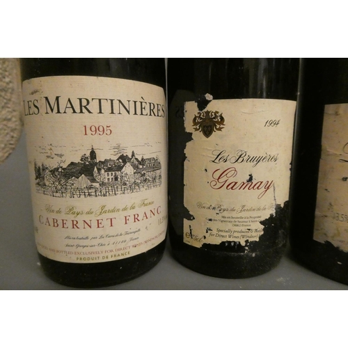 455 - 9 bottles of red Burgundy, comprising 2 1992 Domaine de Boissan, Cotes du Rhone, 1 1994 Les Bruyeres... 