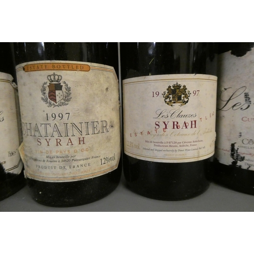 455 - 9 bottles of red Burgundy, comprising 2 1992 Domaine de Boissan, Cotes du Rhone, 1 1994 Les Bruyeres... 