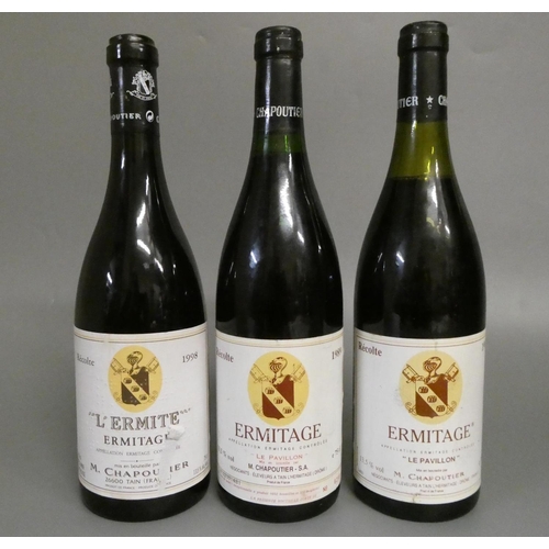 464 - 3 bottles Ermitage, M. Chapoutier, comprising 1 1989 