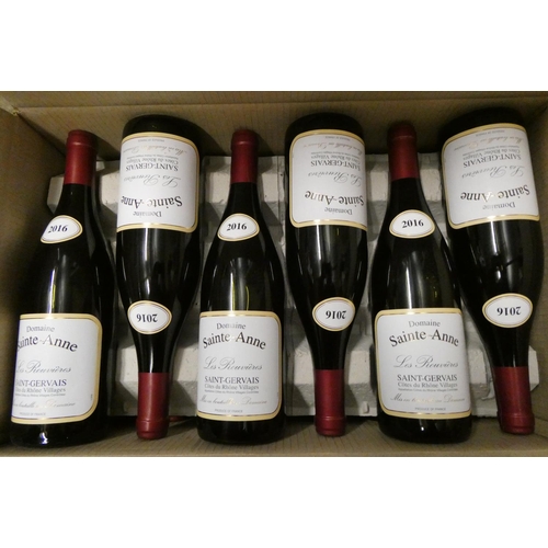 506 - 12 bottles Domaine Sainte-Anne, Les Rouvieres, 2016, Saint-Gervais, Cotes du Rhone Villages, OC (Est... 