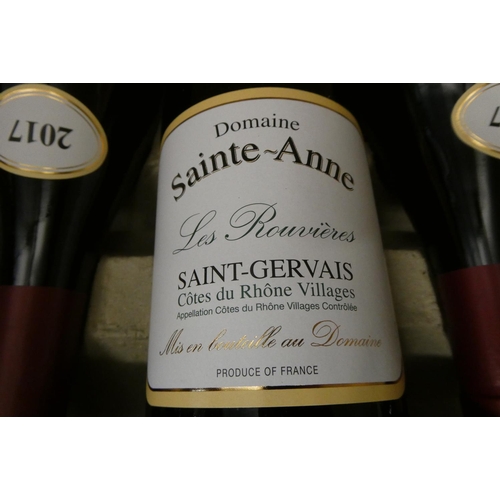 507 - 12 bottles Domaine Sainte-Anne, Les Rouvieres, 2017, Saint-Gervais, Cotes du Rhone Villages, OC (Est... 