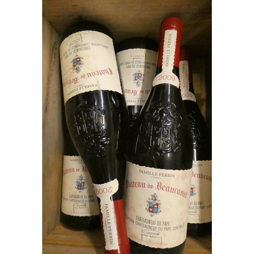 508 - 5 bottles Chateau de Beaucastel, 2009, Chateauneuf-du-Pape, Famille Perrin, OWC (Est. plus 24% premi... 