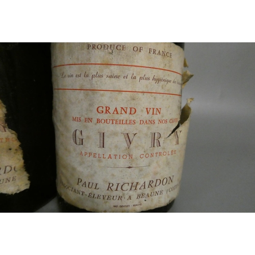 510 - 2 bottles Givry, 1970, Paul Richardson, grand vin (Est. plus 24% premium inc. VAT)