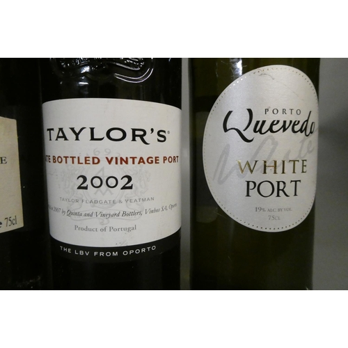 91 - 8 bottles of port, comprising Taylors LBV 2002, Taylors first estate reserve, Grahams LBV 1995, Dick... 