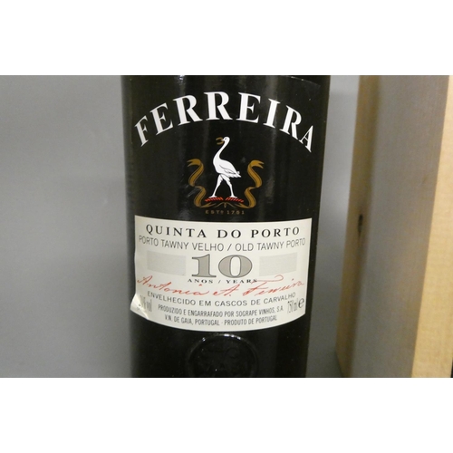 99 - 2 bottles of port, comprising 1 Churchill's 1991 vintage port and 1 Ferreira 10 year old tawny port ... 