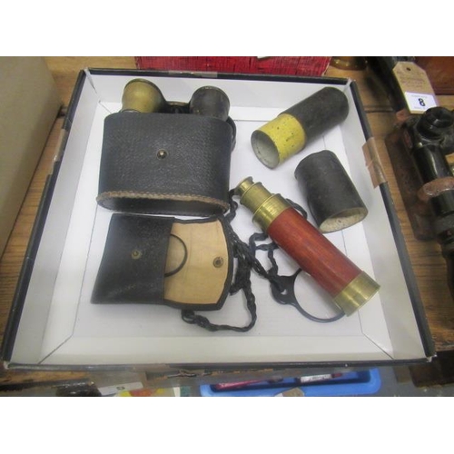 5 - CASED OPERA GLASSES AND TELESCOPE ETC