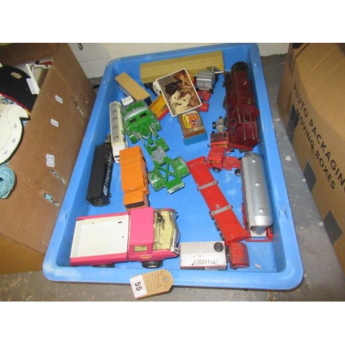 55 - TRAY OF DIECAST TRUCKS INCLUDING CORGI ETC