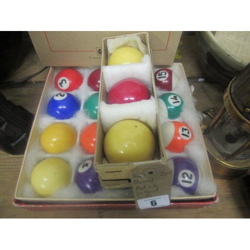 6 - BOX OF BILLIARD BALLS