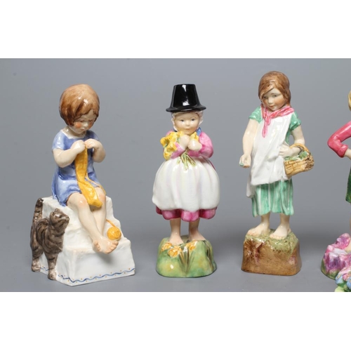 49 - EIGHT ROYAL WORCESTER CHINA FIGURES modelled by Freda Doughty, comprising Wales (1936), Scotland (19... 