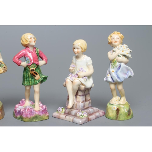 49 - EIGHT ROYAL WORCESTER CHINA FIGURES modelled by Freda Doughty, comprising Wales (1936), Scotland (19... 