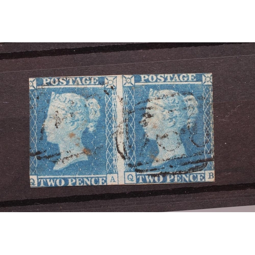 612 - 3 MARGIN PENNY BLACK and 1841 2d Blues x 3 (Est. plus 24% premium inc. VAT)