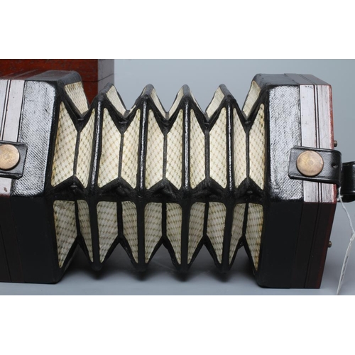 639 - A LACHENAL & CO., LONDON CONCERTINA, Serial No.54191, with rosewood ends and forty eight bone button... 