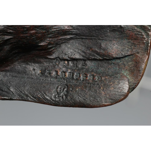 668 - A FRANZ BERGMAN CAST BRONZE GROUSE, numbered 7508, factory mark and Geschutz, 7 1/2