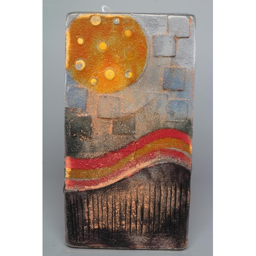 98 - SARAH PETERSON FOR CAITHNESS GLASS - a sandcast slab sculpture 