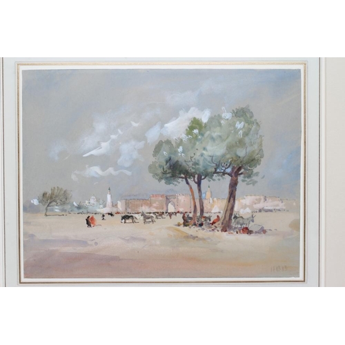 765 - HERCULES BRABAZON BRABAZON (1821-1906), View of Oujda, Morocco, watercolour and pencil heightened wi... 