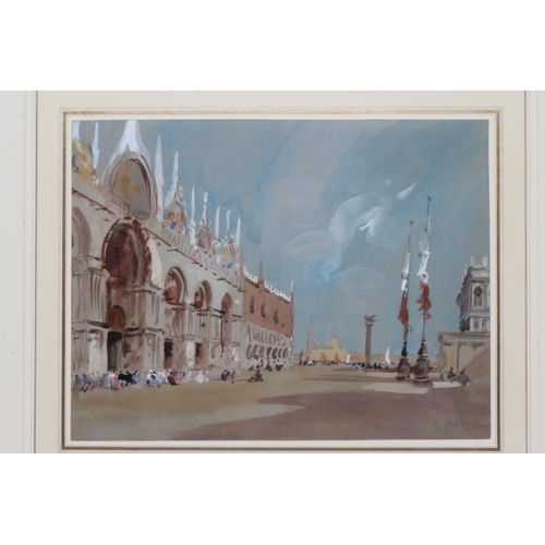 768 - HERCULES BRABAZON BRABAZON (1821-1906) St Mark's Square, Venice, watercolour and pencil heightened w... 