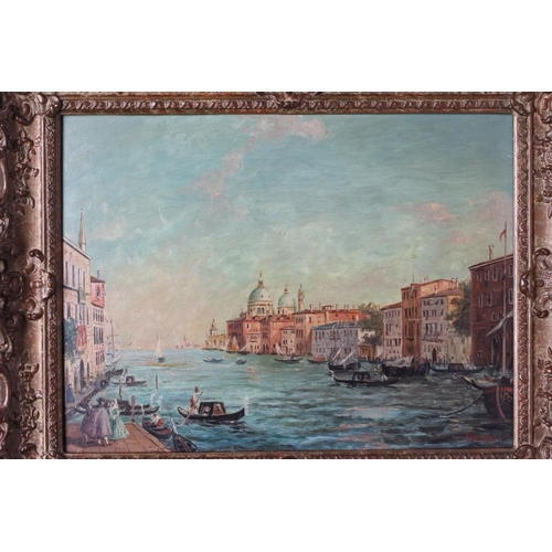 790 - ALBERTO TERRINI (Italian 19th/20th century) Venetian Scenes, a pair, oil on canvas, signed, 11 3/4