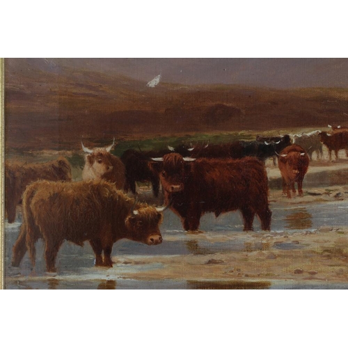 792 - STEPHEN ENOCH HOGLEY (1842-1927) Highland Cattle Watering, and Highland Cattle On a Mountain Path, o... 