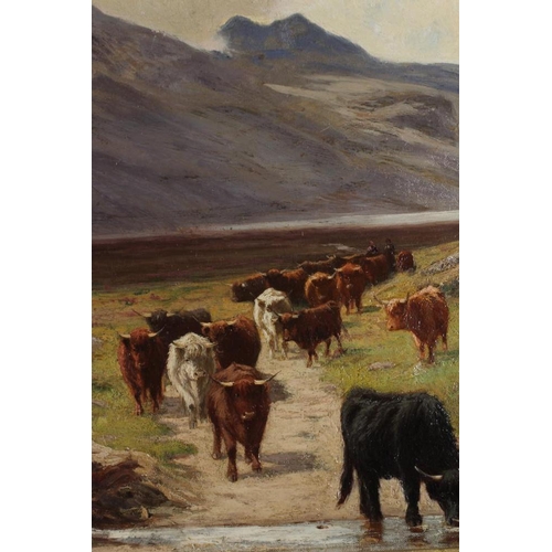 792 - STEPHEN ENOCH HOGLEY (1842-1927) Highland Cattle Watering, and Highland Cattle On a Mountain Path, o... 