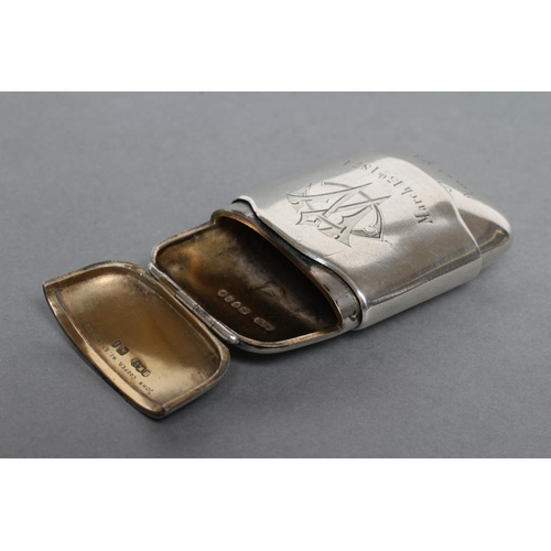 148 - A VICTORIAN SILVER PATENT CIGARETTE/VESTA CASE, maker Henry William Dee, London 1871, of plain round... 