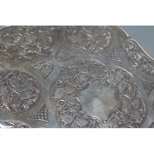 149 - A VICTORIAN SILVER VISTING CARD CASE, maker G. Wheeler & Co., Birmingham 1863, of shaped oblong form... 