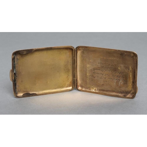 150 - A 9CT GOLD VESTA CASE, maker's mark indistinct, Birmingham 1925, of rounded oblong form with all ove... 