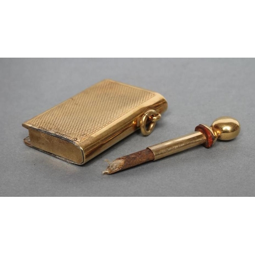 156 - AN ART DECO 18CT GOLD NOVELTY FOB CIGARETTE LIGHTER, maker Asprey, Birmingham 1936, in the form of a... 