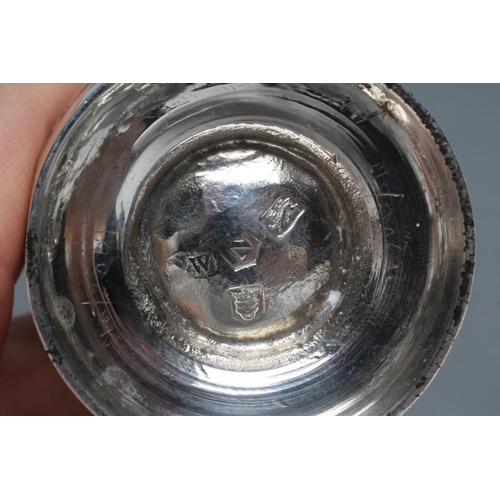 225 - A LATE GEORGE I SILVER CASTOR, maker's mark ?W (Sam/Simon Wood?), London 1728, of plain vase form wi... 