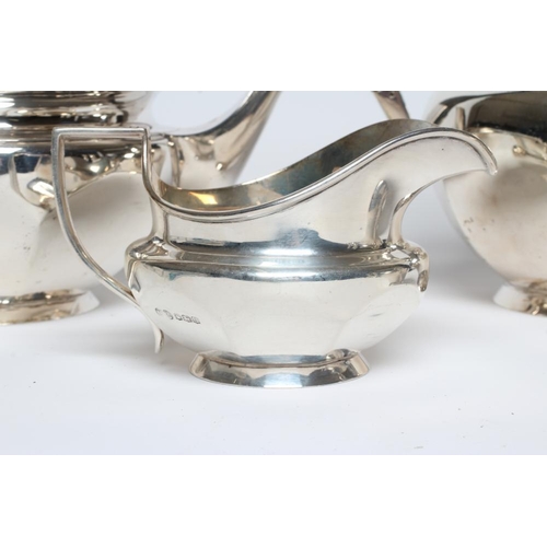 282 - A FOUR PIECE SILVER TEA AND COFFEE SERVICE, maker Manoah Rhodes, Sheffield 1921 and 1923 (teapot), o... 