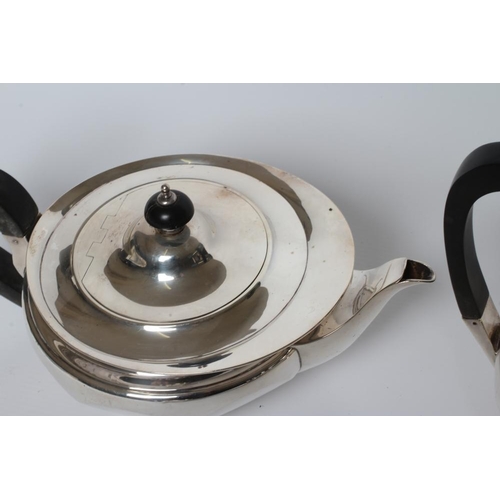 282 - A FOUR PIECE SILVER TEA AND COFFEE SERVICE, maker Manoah Rhodes, Sheffield 1921 and 1923 (teapot), o... 