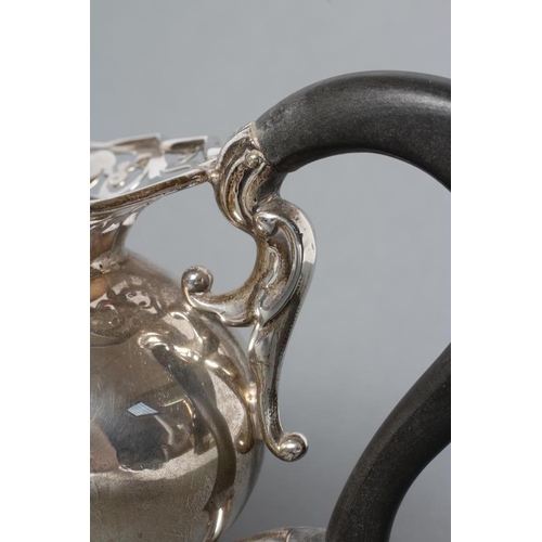 284 - A SILVER TEAPOT, maker Deakin & Deakin, Sheffield 1912, of lobed oval squat baluster form with shape... 