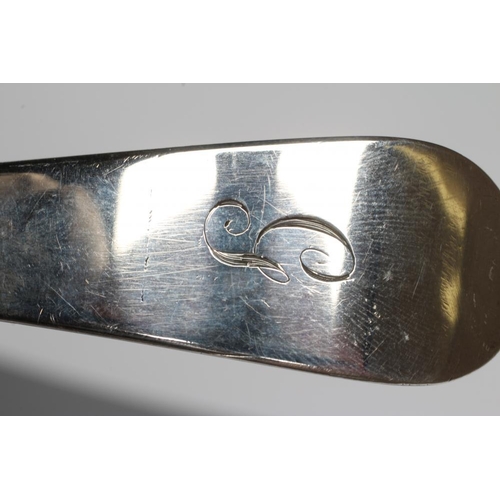 298 - A GEORGE III SILVER SOUP LADLE, maker George Smith, London 1782, in Old English pattern, engraved 