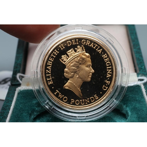 358 - AN ELIZABETH II PROOF £2, 1986, 15.98g, in capsule and cased with certificate No.00875 (Est. plus 20... 