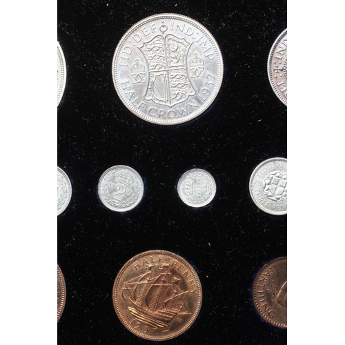 365 - A GEORGE VI SPECIMEN FIFTEEN COIN SET, 1937, including Maundy money, in original case (Est. plus 24%... 