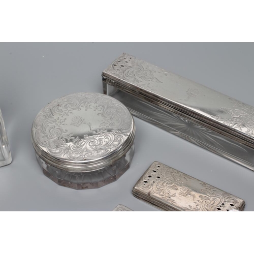 227 - A GENTLEMAN'S EARLY VICTORIAN SILVER MOUNTED TRAVELLING DRESSING SET, maker Thomas Diller, London 18... 