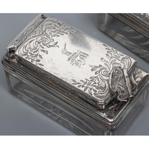 227 - A GENTLEMAN'S EARLY VICTORIAN SILVER MOUNTED TRAVELLING DRESSING SET, maker Thomas Diller, London 18... 