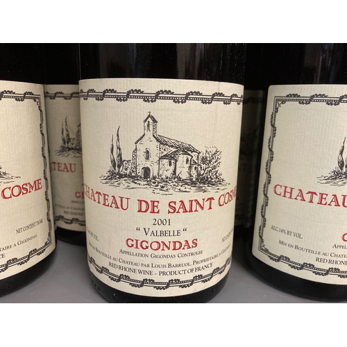 473 - 6 bottles Chateau de Saint Cosme, 2001, 