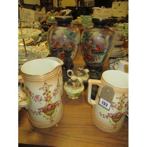 132 - DEVONWARE AND OTHER CERAMIC VASES ETC