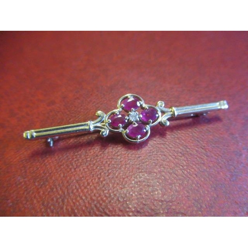 164 - RUBY BAR BROOCH