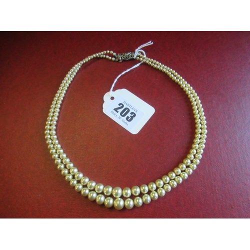 203 - FAUX PEARL NECKLACE WITH SILVER CLASP